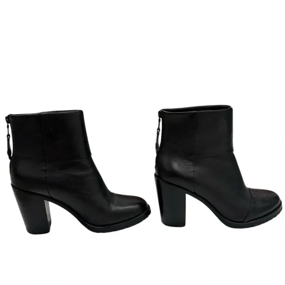 Rag & Bone Newbury 2.0 Black Leather Ankle Heel Boots size 37.5 US 7.5 - Picture 11 of 16